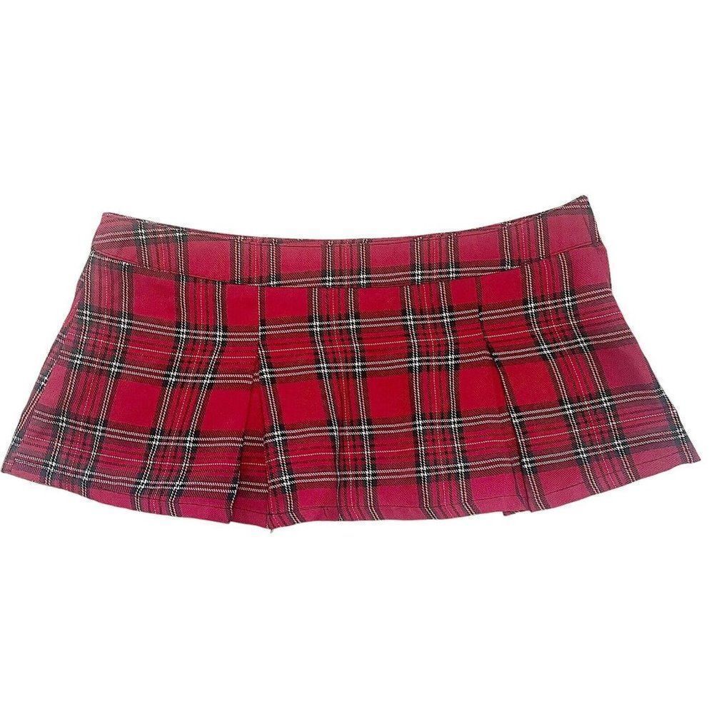Folter Sexy School Girl red plaid ultra mini skirt size large